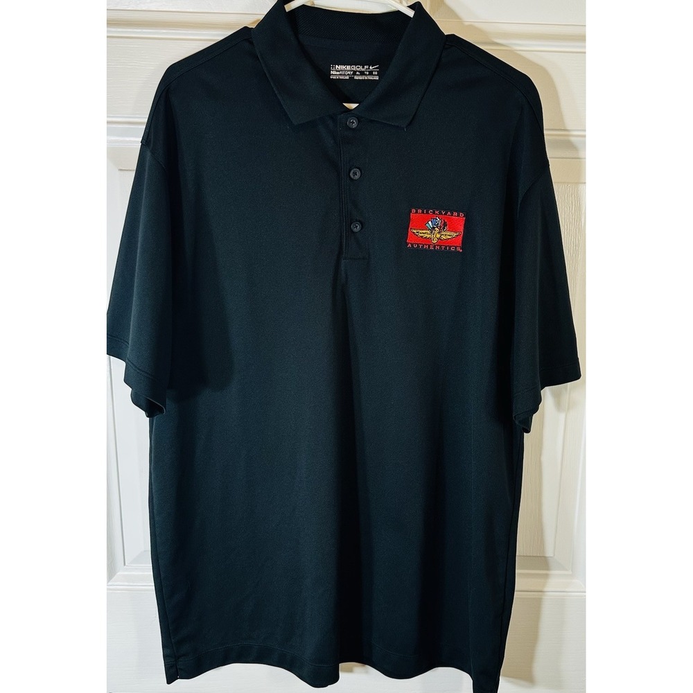 Nike Golf Mens XL Brickyard Authentics Indy 500 IMS Racing Polo Black